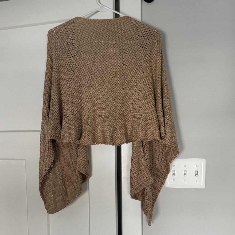 Chico's Brown Open-Front Knit Wrap - Picture 3 of 6